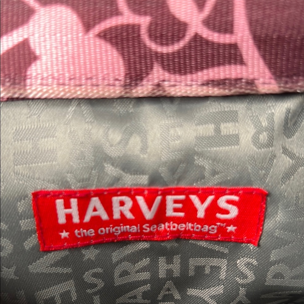 HARVEYS Seatbelt Classic Brown & Pink Leaf and Florals Shoulder Bag Vintage EC - Picture 11 of 17
